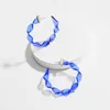 Designer Twisted Transparent Acrylic Lucite Resin Big Hoop Earrings For Women Korean Style Trendy Large Earring Hoops & Huggie