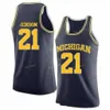 NIK1 NCAA College Michigan Wolverines Basketball Jersey 2 Isaiah wątroby 21 Franz Wagner 22 BAJEMA 23 Brandon Johns Customed zszyte