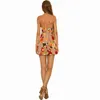 LEVIORTIN Women Summer Straps Beach Dress Sexy Bodycon Open Lace Up Ruffles Mini Dresses Casual Dress Vestidos 81956 210527