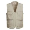 6 Colors Large Size Quick-Drying Work Vest Mens Fishing Camping Sleeveless Jacket Outdoor Male Waistcoats with Many Multi Pocket 211104