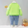 Vestiti per ragazze Babi Autunno Primavera Stile moda Materiale cotone Abbigliamento per bambini 3 anni 2 bambini Suit 211224