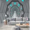 Modern Technology Sense Corridoio sfondo Sfondo Wall 3D Murales sfondi gratuiti per il soggiorno