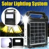 Linternas Antorchas Portátil 6V Panel solar recargable Sistema de generador de almacenamiento de energía Cargador USB con lámpara Iluminación Kit de energía para el hogar