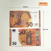 3 suprimentos de festas de pacote Fake Money Banknote 5 10 20 50 Dólares Euros realistas bares de brinquedos Props Copiar Movie Money Money Billets 100 PCs/pacote