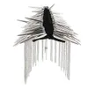 1Pair Metal Tassel Epaulet Gothic Punk Long Rivet Stud Spike Should Board Mark Broscher för kvinnor Broche Femme Bijoux 2019