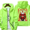 Mäns Jackor Anime Gundam Print Casual Jacket Reflekterande Zipper Windbreaker Vattentät Män Street Hooded Tunna Coats