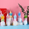 새로운!!! 6 PC 부활절 교수형 토끼 장식품 세트 다채로운 플러시 토끼 놈들 파티 트리 장식 EE0119