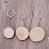 10Pcs Unfinished Natural Wood Slices Keychains Blank Hand-Painted Jewelry Making G1019