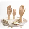 VILEAD Figurines à main en bois Rotatif Joint Main Modèle Dessin Croquis Mannequin Miniatures Bureau Maison Bureau Décoration 210607