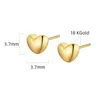 NYMPH Authentic 18K Yellow Gold Stud Earrings Simple Heart Classic Engagement Gift 2020 Pure AU750 for Women Fine Jewelry E514