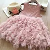 Księżniczka Kid Sukienka Dla Dziewczyn 2019 Dziewczyny Bez Rękawów Tutu Dress Party Wedding Formalne Tulle Suknie Dzieci Ubrania Q0716