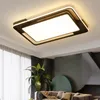 Modern LED Ceiling Lights Black Dimmable With Remote Square Rectangle Lighting for Living Room Bedroom Kitchen