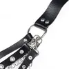 Belts Fashion Women Gothic Punk Waist Belt Chain Metal Circle Ring Design Silver Pin Buckle Leather Black Waistband Jeans7573913