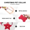 Cat Collar prowadzi 1 PC Christmas Dog Collar Regulowany Pet Creative Star (Red)