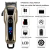 Tondeuse à cheveux de coiffeur professionnelle, Machine de découpe de finition électrique Rechargeable, rasoir sans fil avec cordon 2206231245974