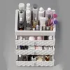 Plastlåda Makeup Organizer Cosmetic Beauty Box Desktop Storage Smyckesfodral Brush Lipstick Nail Polish Container 210330