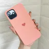 Płynne skrzynki silikonowe dla iPhone 12 Pro Max 7 8 plus XS XR X Cute Matte Heart Cover dla iPhone 11 Pro SE