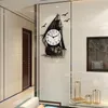 Horloges murales monter le vent et les vagues horloge silencieuse Cooper bois design moderne maison décorative montre salon décoration