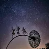 Krajobraz Dekoracyjne Stawki Wróżki i Dandelions Dance Razem Metal Ogród Yard Art Decor Dekoracji Rzeźba 211101