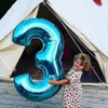 32inch Number Aluminum Foil Balloons Rose Gold Silver Digit Figure Balloon Child Adult Birthday Wedding Decoration Party Supplies Toy Baloon