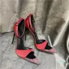 Bahar ve Yaz Elbise Ayakkabı Yüksek Kalite Gerçek Ipek Mizaç Kadın Açık Sivri Topuk Stilettos Seksi Rhinestones Toe Stiletto
