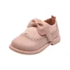 Stövlar Baby Girl Leather Shoes Soft Bottom Toddler Bow Princess 2021 Stil Barnens Små E31