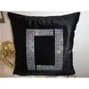 Casual luxo almofada com diamante de alta qualidade desenhista moda cashmere almofada de algodão letra de seda f impresso travesseiros capa