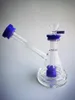 Vintage Diamond Purple Perc Glass Bong Water Roken Hookah Pipe 14mm Gezamenlijke Bubbler PERC Oil DAB Rigs kunnen klantlogo plaatsen