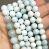 Pedra natural larimar solta espaçador para jóias 6 8 10mm contas redondas diy fazendo bracelete brincos acessórios 15 ''