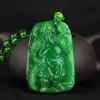 Pendentif Colliers Collier pour hommes Femmes Vert Naturel Pierre Amulette Chaîne Perlée Mille Mains Guanyin Bijoux Cadeau