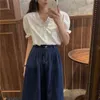 Sweet Woman's Shirts V-hals White Blusas Mujer Katoenen Dames Tops en Blouse Vintage Puff Sleeve Casual kleding 10278 210512