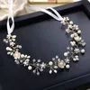 Zilveren Kleur Hoofdbanden Haar Sieraden Pearl Crystal Bruid Tiaras Hoofddeksel Bruiloft Bruids Haaraccessoires Gift