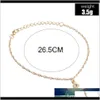 Tornozeleiras 1pcs moda de água simples gotas de cristal pulseiras para mulheres na moda tornoziga arenão descalço feminino jóias de charme de praia 1ZOPP Wlhez