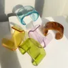 Colorful Transparent Resin Acrylic Geometric C-Shaped Open Cuff Bracelet for Women Girl Party Travel Jewelry Gifts