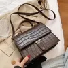 Moda Çanta Omuz Çantası Timsah Desen Vintage kadın Tote Küçük Katı Markalı Tasarımcı Crossbody Moda PU Deri