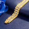 Men's 24k gold plate car flower Link Chain bracelets NJGB019 fashion men watch buckle yellow gold plated bracelet