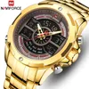 Naviforce Watch Mężczyźni Top Luksusowy Marka Kwarcowy Wojskowy Zegarki Zegarki Sport Ze Stali Nierdzewnej Zegarek Męski Zegar Relogio Masculino 210517