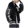 Men's Jackets Fashion Stylish British 2021 Hip Hop Streetwear Baseball Jacket Coat Letter B Bone Embroidery Bomber College Jacket#f4