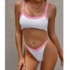 Bikini Solid Swimsuit Kobiety Swimweear Push Up Bikini Zestaw Wysokiej Cut Thong Biquini Brazylijski Letni Plażowy Kostium kąpielowy 210604