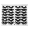 Partihandel 14 Par Ny 3D Tjock Fluffy False Eyelashes Cruelty Free Faux Mink Eyelash Handgjorda Naturliga DIY Lashes Extensions