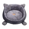 Cat Beds & Furniture Wholesale Pet Products Cute Blue Pink Ear Nest Plush Bed Round Litter Mat Soft House For Kennel Sofas