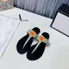 2021 Designer Slides Woman Slippers Classic Women Sandals Double Metal G letter Black White Gold Red Yellow Flip Flops 35-42 Summer Beach Foam Runner With Gift Box