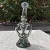 2021 Shisha Bong Glas Dab Rig Multi Color Black Recyler Wasserbongs Rauchrohre 9 Zoll Höhe 14,4 mm Innengewinde mit Quarzknaller