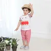 H Garçons Vêtements Costumes Grande Bouche Dents Enfant Sport Costume Enfants T-shirts Chemises Top Shorts Pantalon 100% Coton 210413