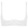 Womens Erotic Lingerie Bra Top See Through Sheer Lace Adjustable Spaghetti Shoulder Straps 1 4 Cups Push Up Underwire Tops Bras195n