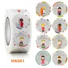 Geschenkwikkeling 1 inch 500 stks Happy Children's Day Birthday Stickers Decor 8 Ontwerpen Cirkel Roll Chrome Paper Lijm label Tag