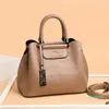 Evening Bags Elegant Light Gray Women's Hand Bag High Quality Leather Shoulder Crossbody For Women Fashion Tassel Luxury Handbags