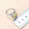 Hawaiian Style Women Silver Color Jewelry Sets Yellow Cubic Zirconia Fashion Summer Accessories12-Colors Jewelry H1022