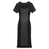 Casual Dresses Womens Vuxen Mode Sexig Cocktail Party Klänning Korta Ärmar Se genom Mesh Patchwork Bodycon Long Club