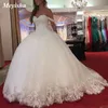 ZJ9152 Abito da ballo con applicazioni in pizzo con spalle scoperte Abiti da sposa 2021 Abito da sposa principessa con scollo a cuore in rilievo Taglie forti